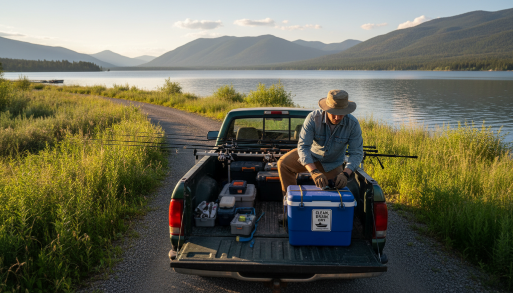 Transporting Gear Between Fishing Locations Without Spreading Invasive Species Across Waterways